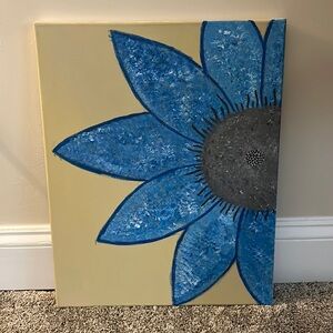 Acrylic painted flower on canvas